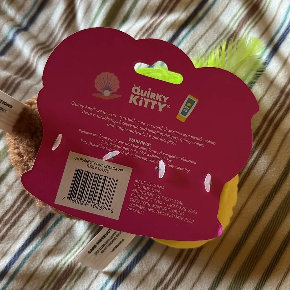 Quirky Kitty Purrfect Pina Colada Catnip Cat Toys